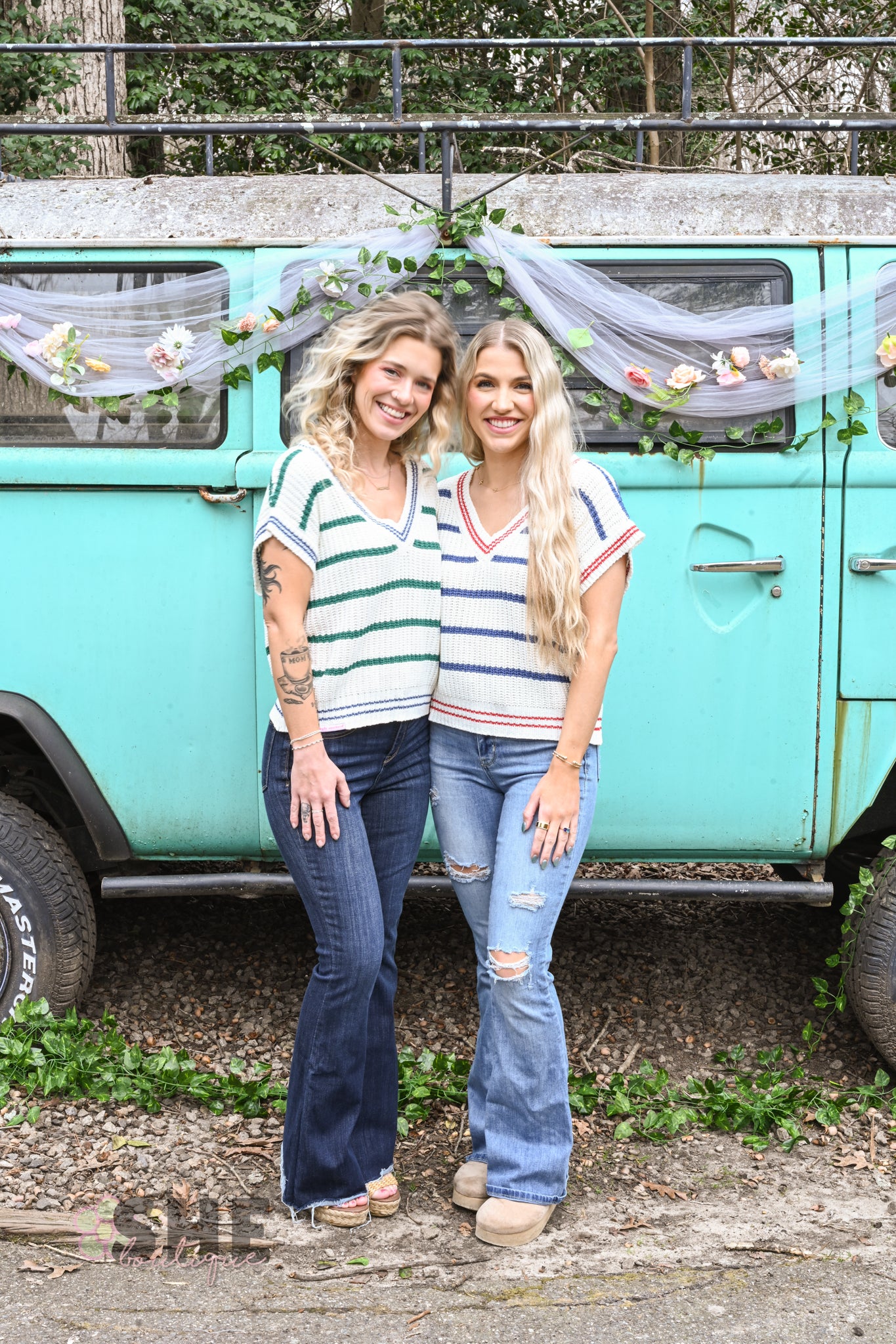 SS Blue Stripe Sweater Top