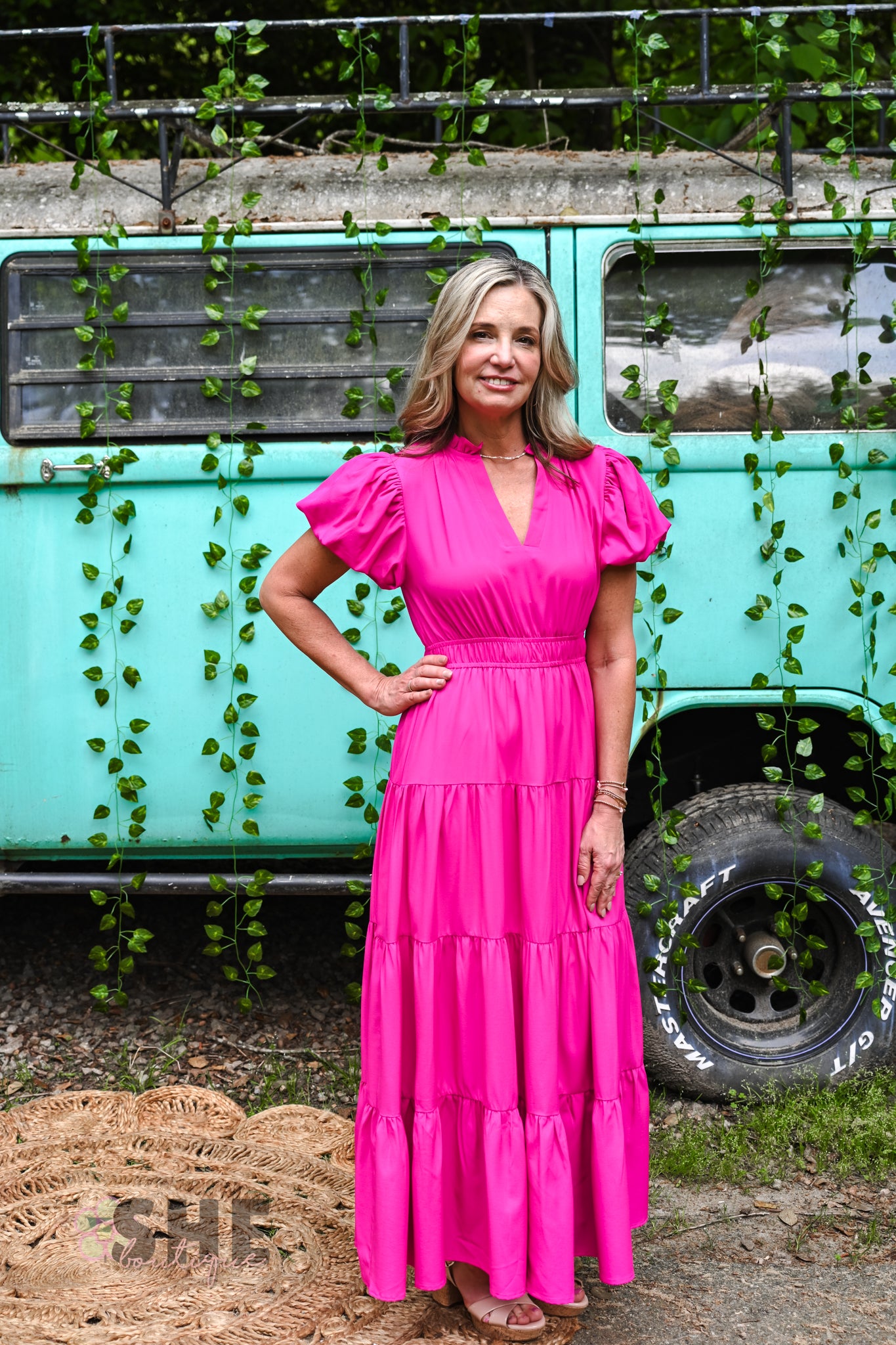 Koyalee Magenta Maxi Dress