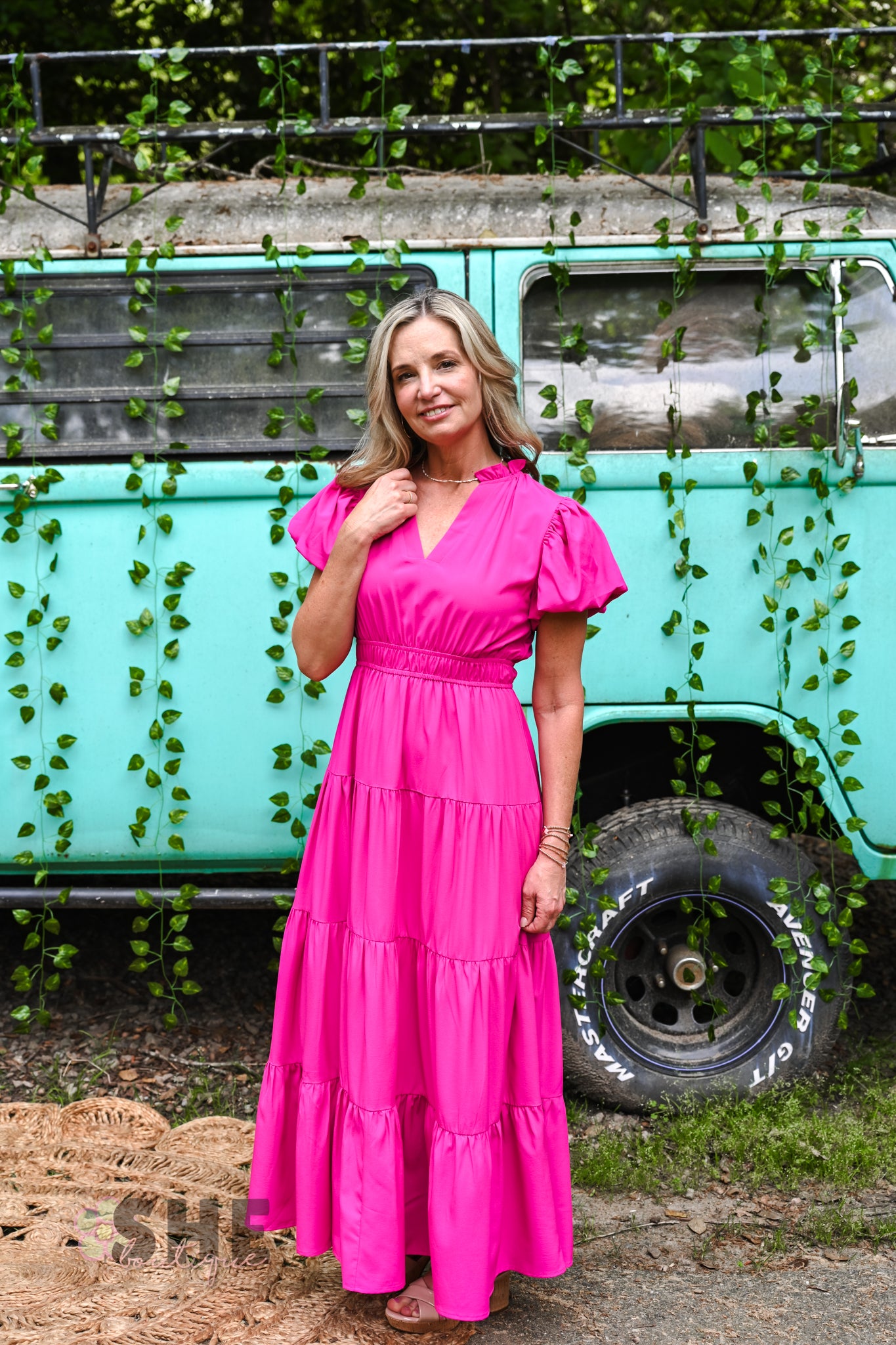 Koyalee Magenta Maxi Dress