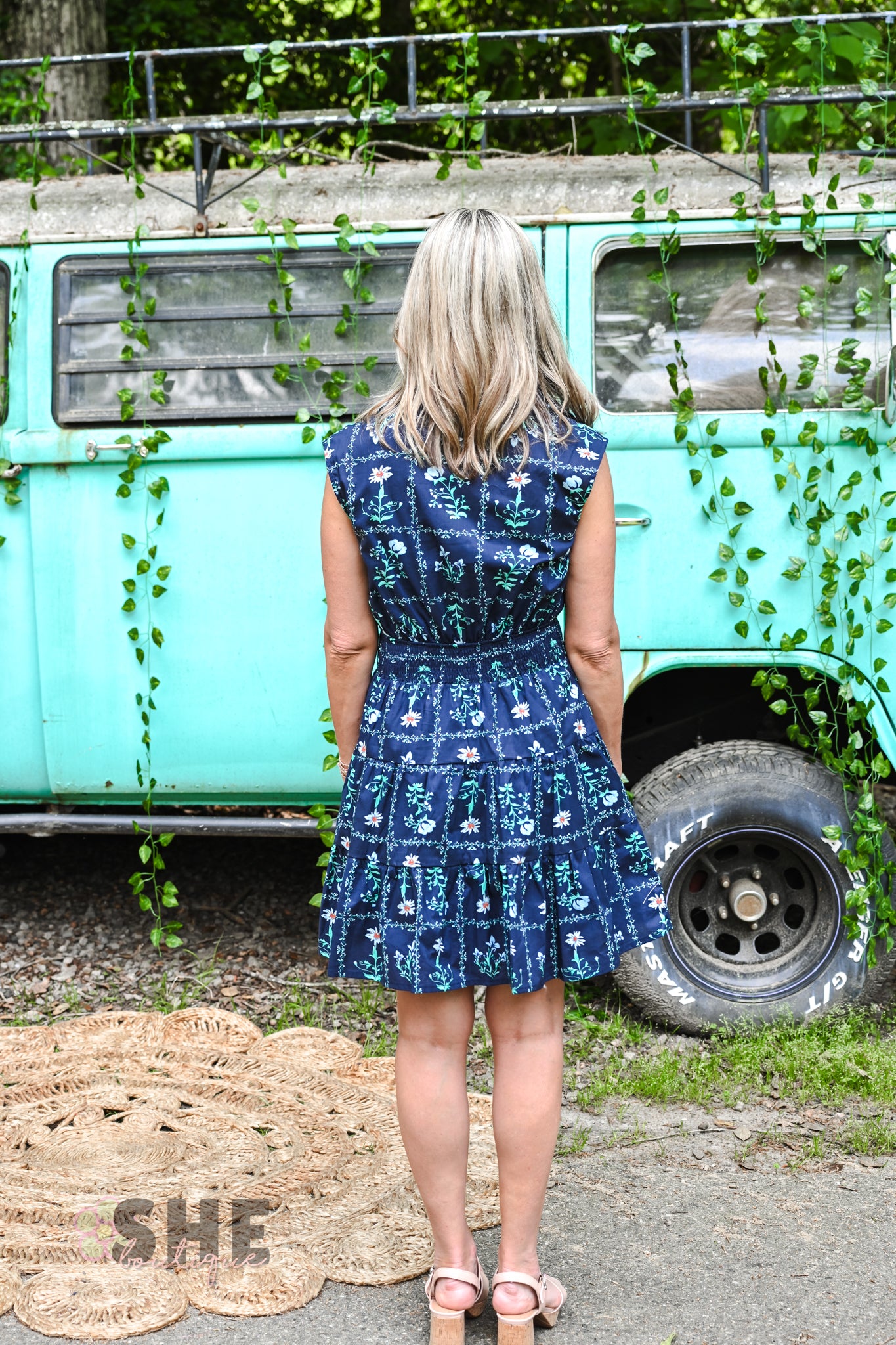 Navy Daisy Dress