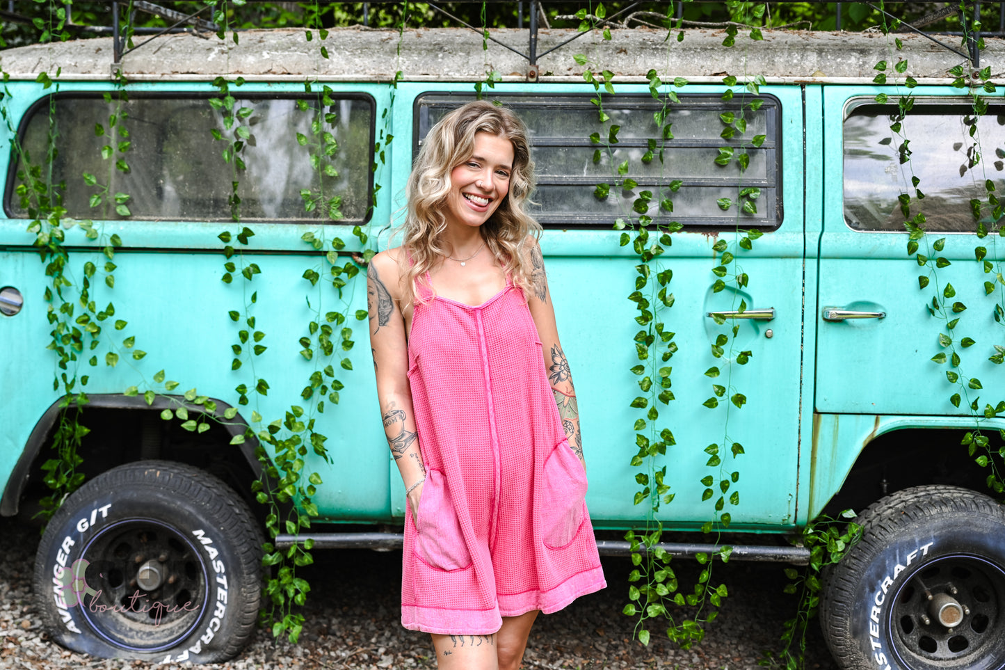 Heading South Waffle Knit Romper -
