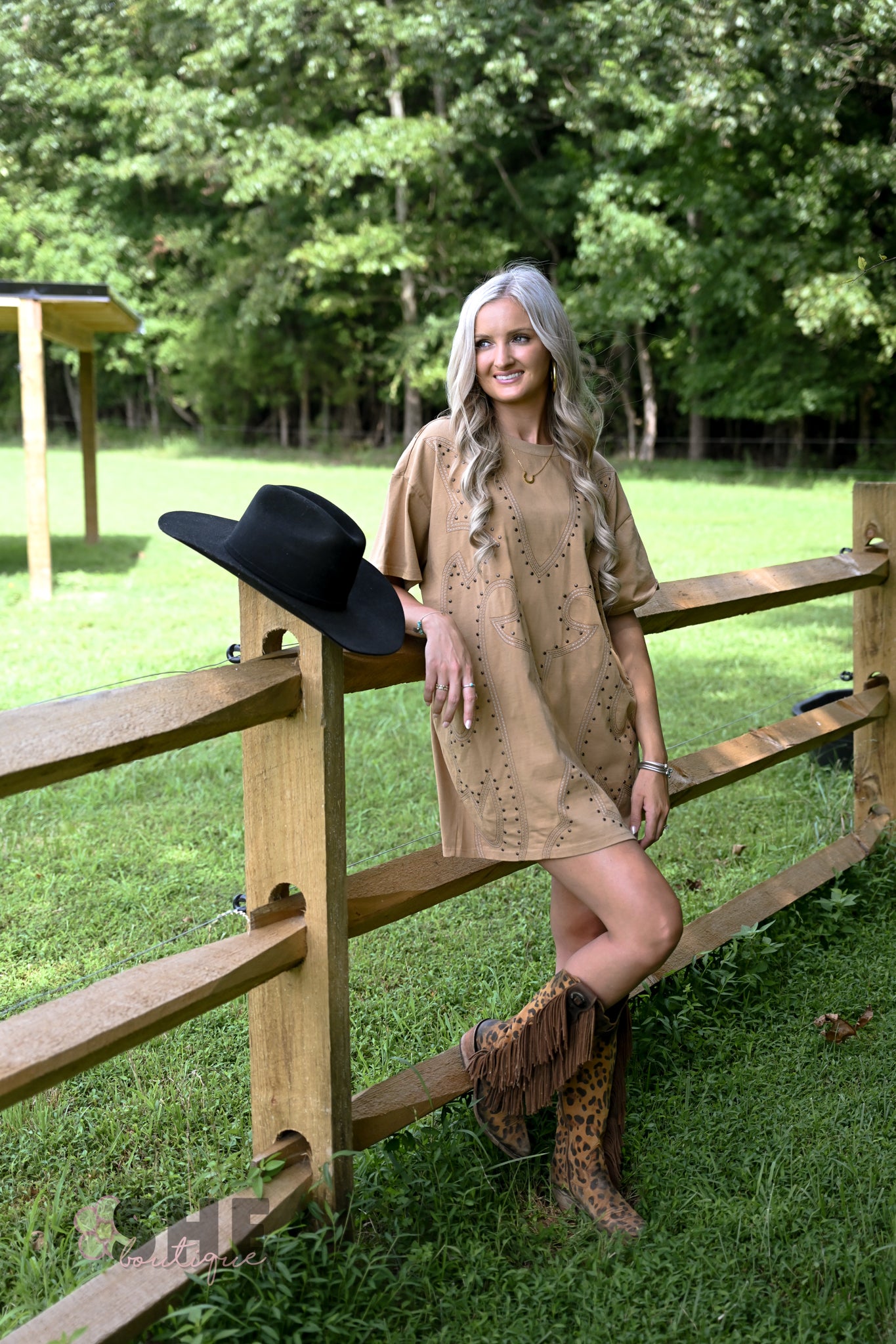 Studded Boot Stitch Tshirt Dress