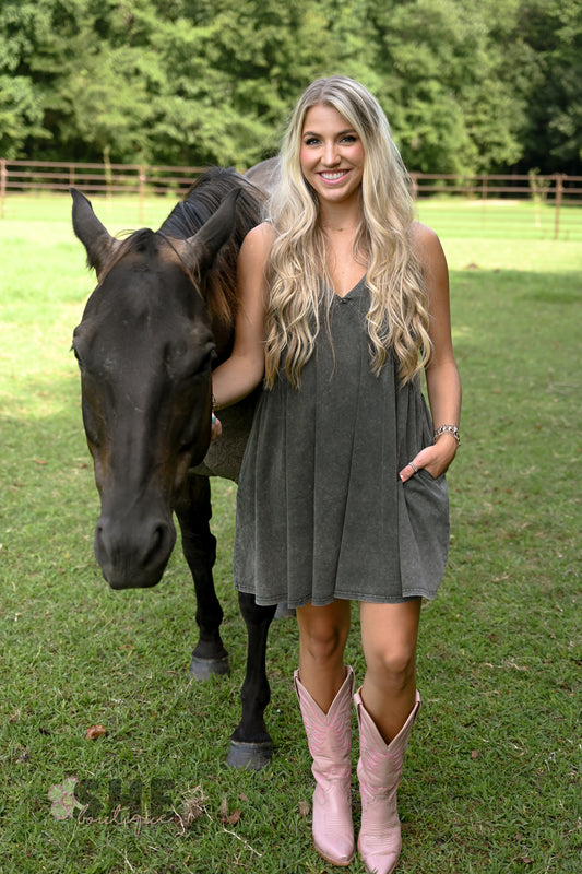 Brie Buckle Babydoll Dress