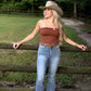 Buckle Brick Tube Top