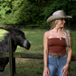 Buckle Brick Tube Top