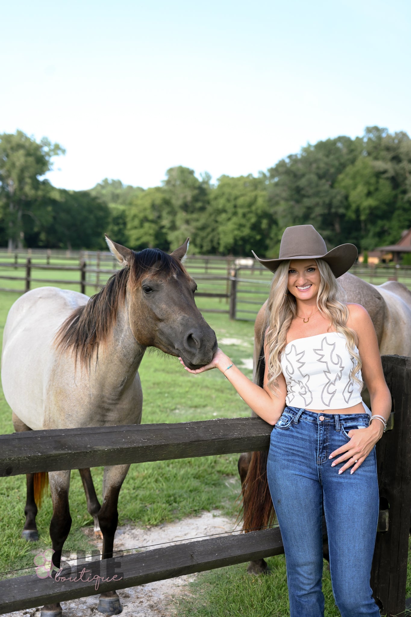 Howdy Boot Stitch Tube Top