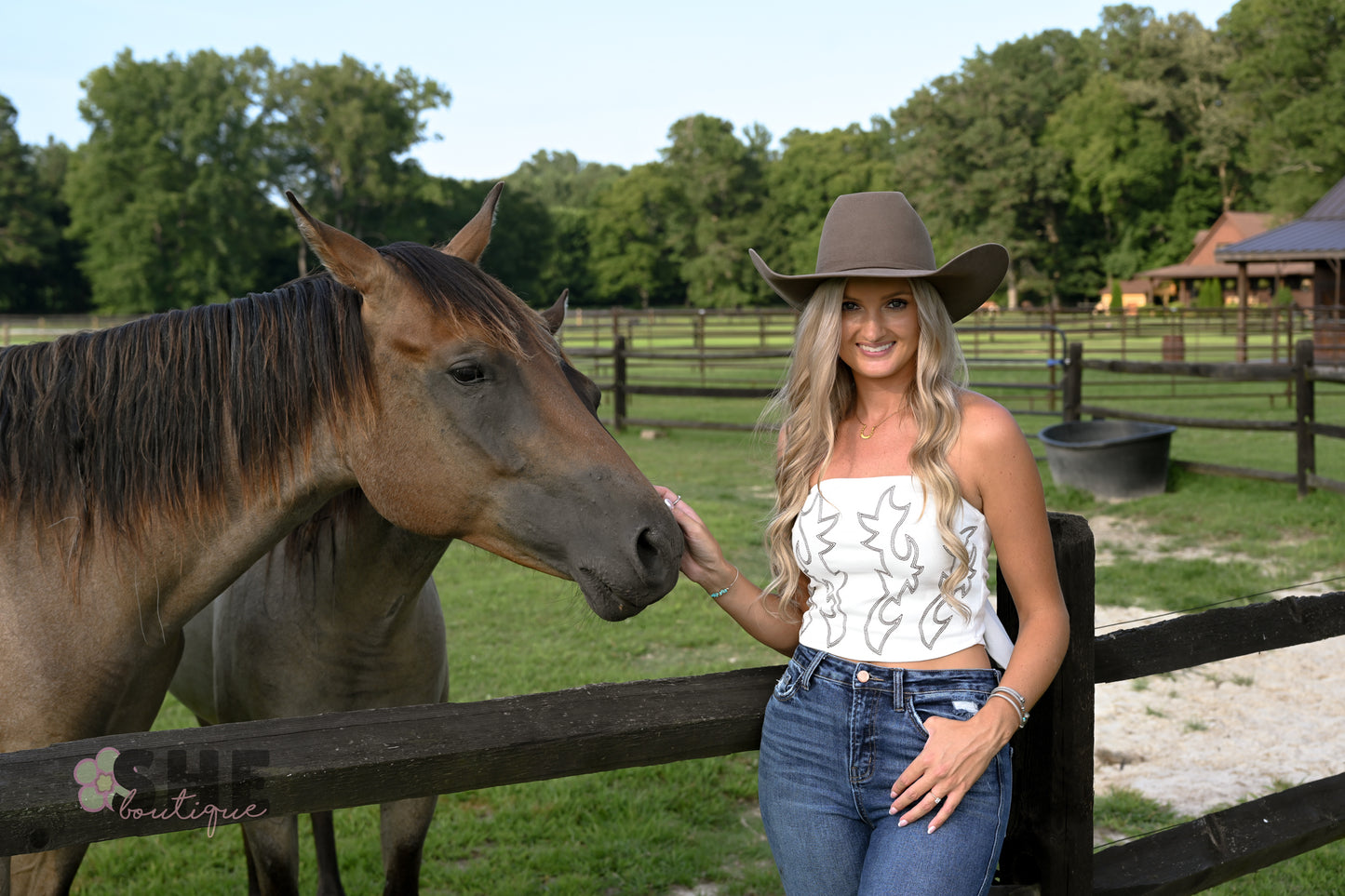 Howdy Boot Stitch Tube Top