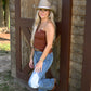 Buckle Brick Tube Top