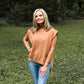 Happy Hour Mock Neck Top - Camel