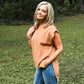 Happy Hour Mock Neck Top - Camel