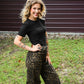 HW Retro Wide Leg Leopard Jeans 881022