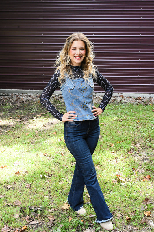 Western Buckle Strap Top