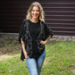 Stone Boot Stitch Black Oversized Tee