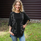Stone Boot Stitch Black Oversized Tee