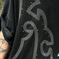 Stone Boot Stitch Black Oversized Tee