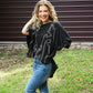 Stone Boot Stitch Black Oversized Tee
