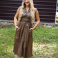Mocha Leather Zip Dress
