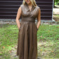 Mocha Leather Zip Dress