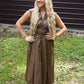 Mocha Leather Zip Dress