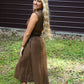 Mocha Leather Zip Dress