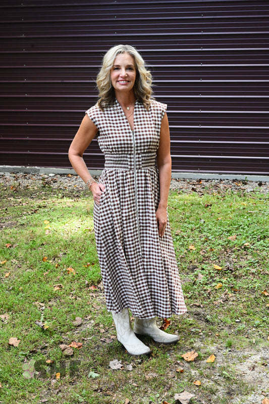 Fall Picnic Zip Dress