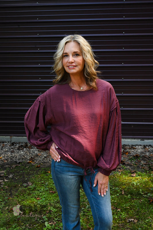 Work For It Merlot Top