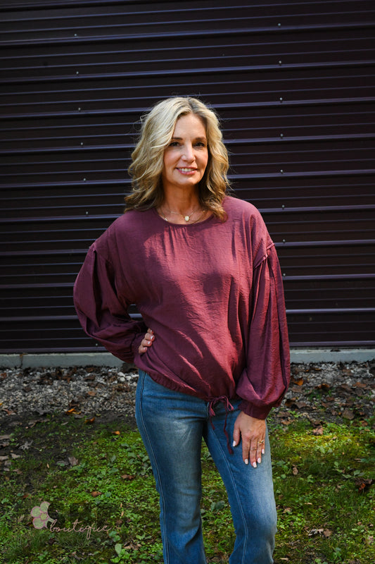 Work For It Merlot Top