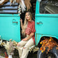 Rust Stripe Poncho Sweater -