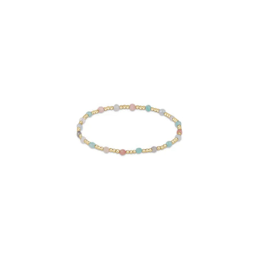 EXTENDS - GEMSTONE GOLD SINCERITY PATTERN 3MM BEAD BRACELET - HOT MESS SS25