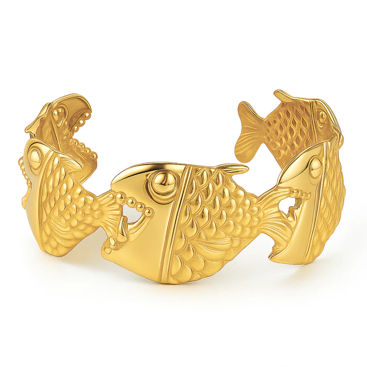 Nerissa Fish Cuff Bracelet Gold