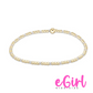 EGIRL HOPE SINCERITY PATTERN 2MM BEAD BRACELET - WHITE