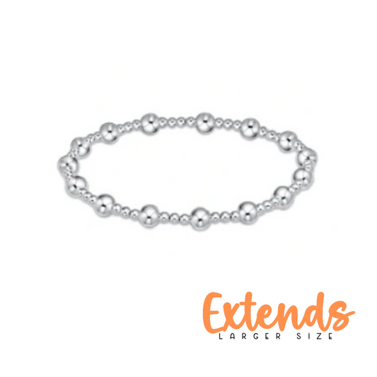 Extends - Classic Sincerity Pattern 5mm Bead Bracelet - Sterling