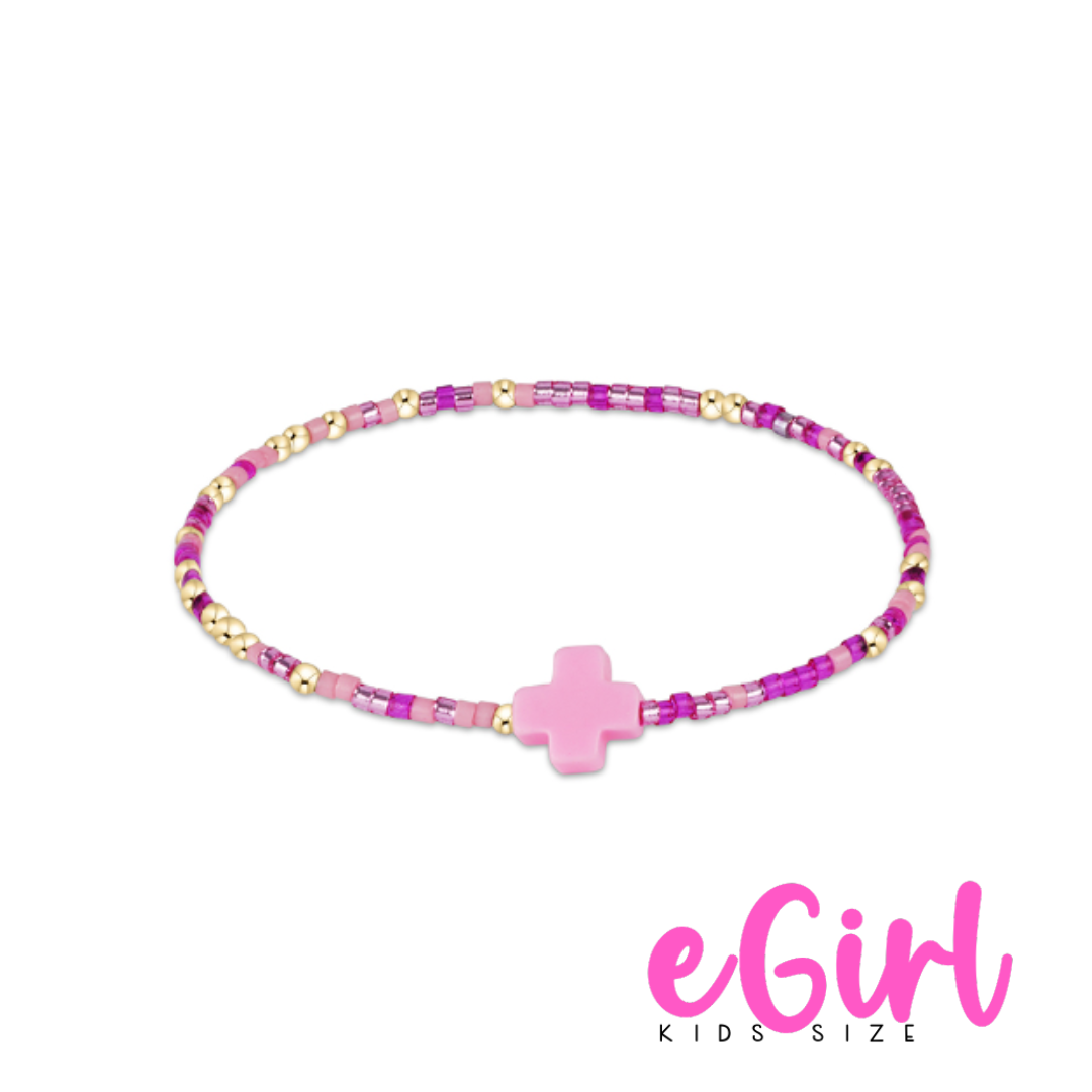 egirl Hope Unwritten Signature Cross Bracelet -Back to Fuschia