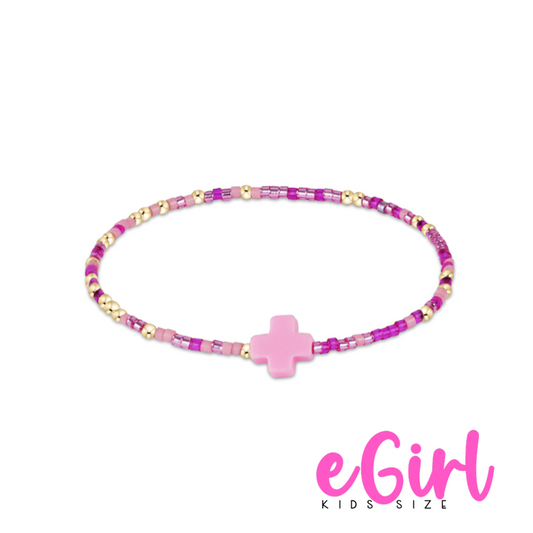 egirl Hope Unwritten Signature Cross Bracelet -Back to Fuschia