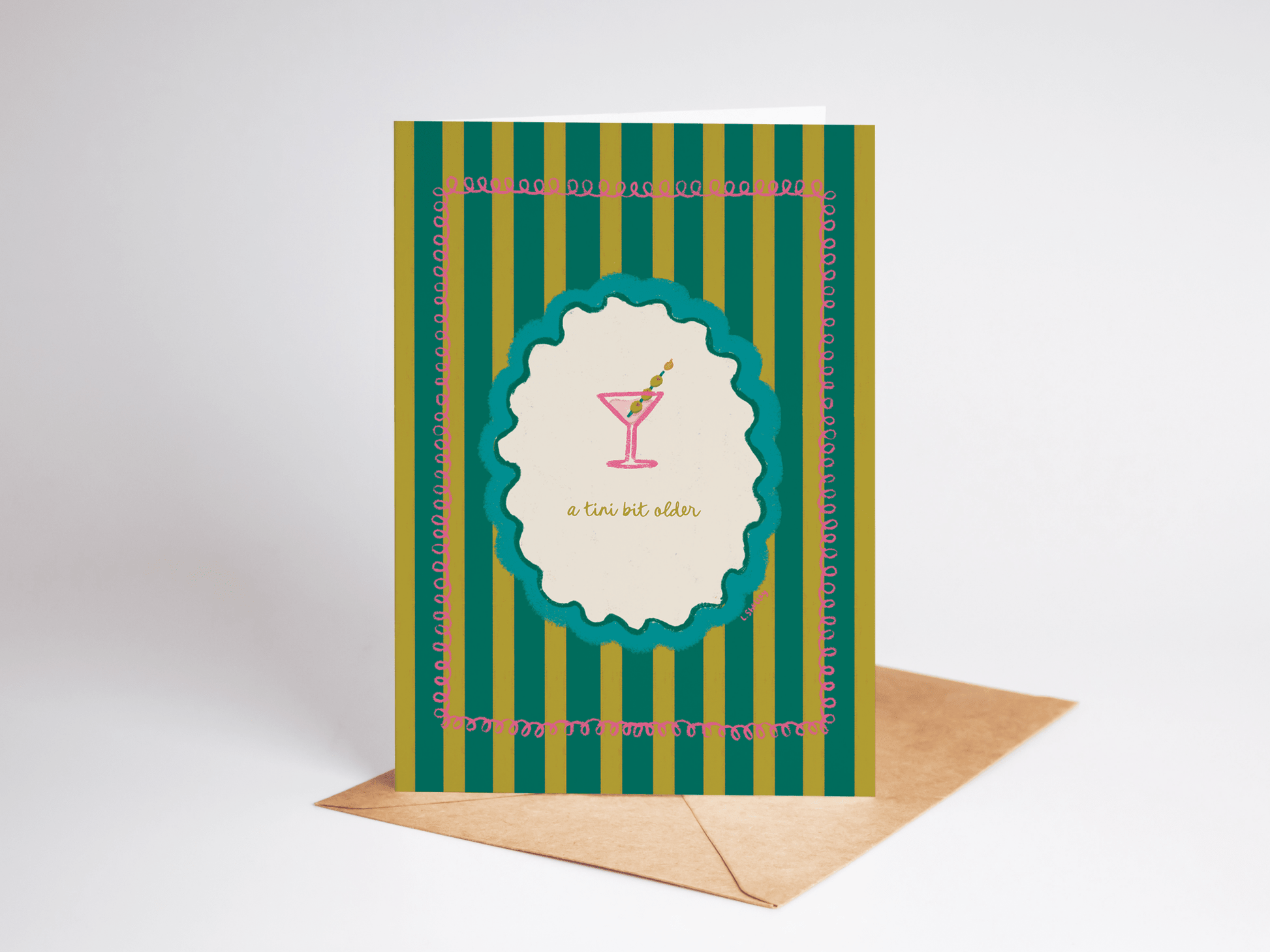 A Tini Bit Older Martini and Olives Birthday Greeting Card - She Chester