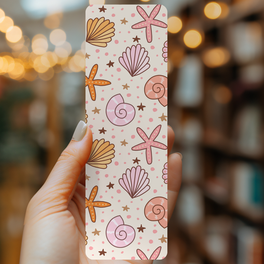 Summer Sea Shells Bookmark | Soft Matte Laminated 