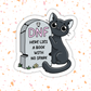 DNF Graveyard Cat Sticker – Bookish Halloween, Glossy Vinyl: 2.5"