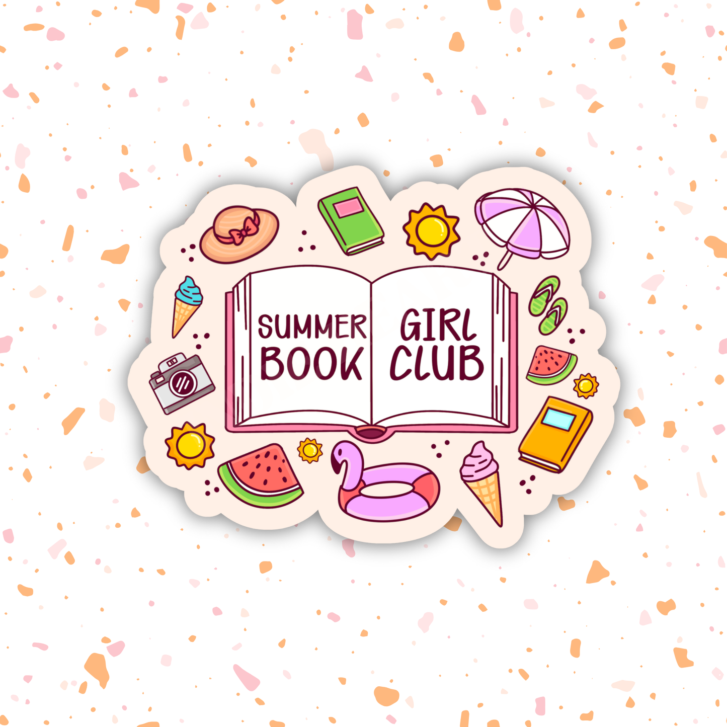Summer Girl Book Club Vinyl Sticker – Summer Book Lover : 2.5"