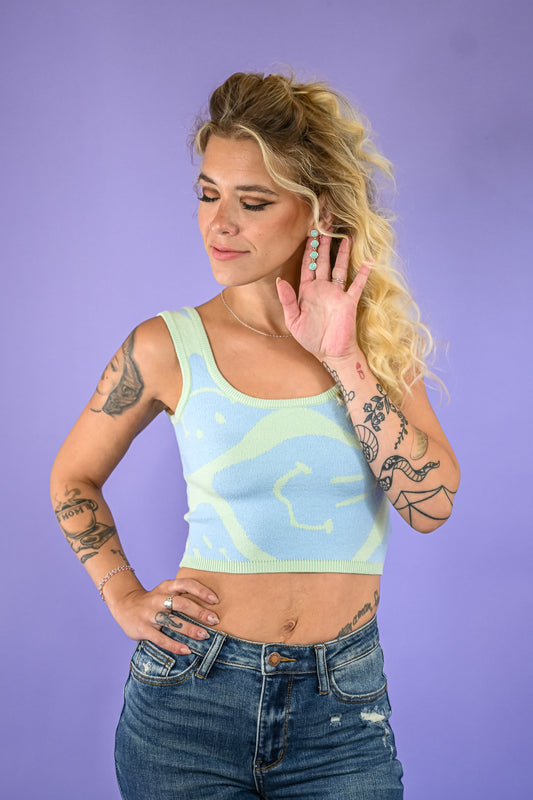Big Smiles Sweater Crop Tank -