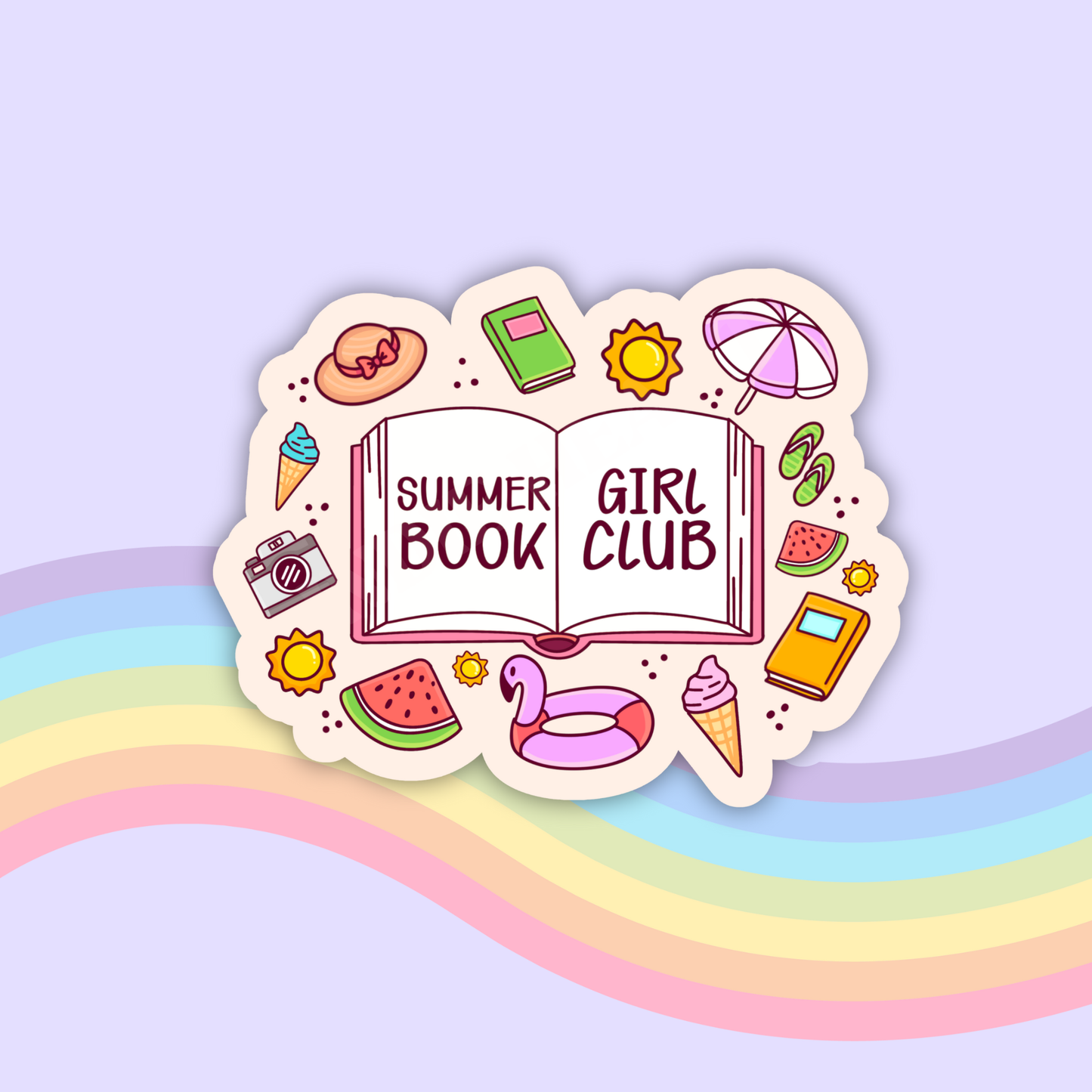 Summer Girl Book Club Vinyl Sticker – Summer Book Lover : 2.5"