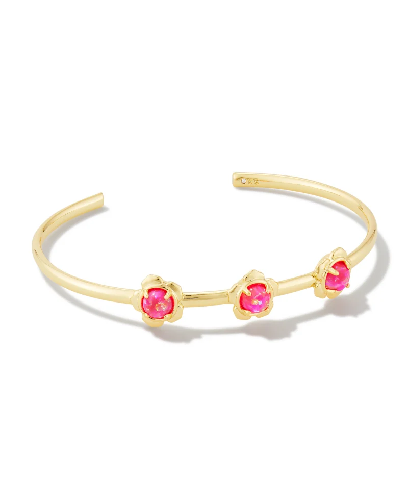 Susie Cuff Gold Hot Pink Opal