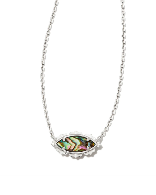 Genevieve Necklace Rhodium Abalone