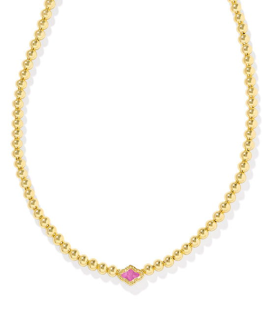 Abbie Beaded Necklace Gold Azalea Illusion - She Chester
