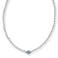 Abbie Beaded Necklace Rhdoium Light Blue MOP - She Chester