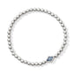 Abbie Beaded Stretch Bracelet Rhodium Light Blue MOP - She Chester