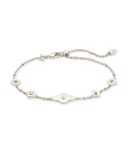 Abbie Delicate Chain Bracelet Rhodium - She Chester
