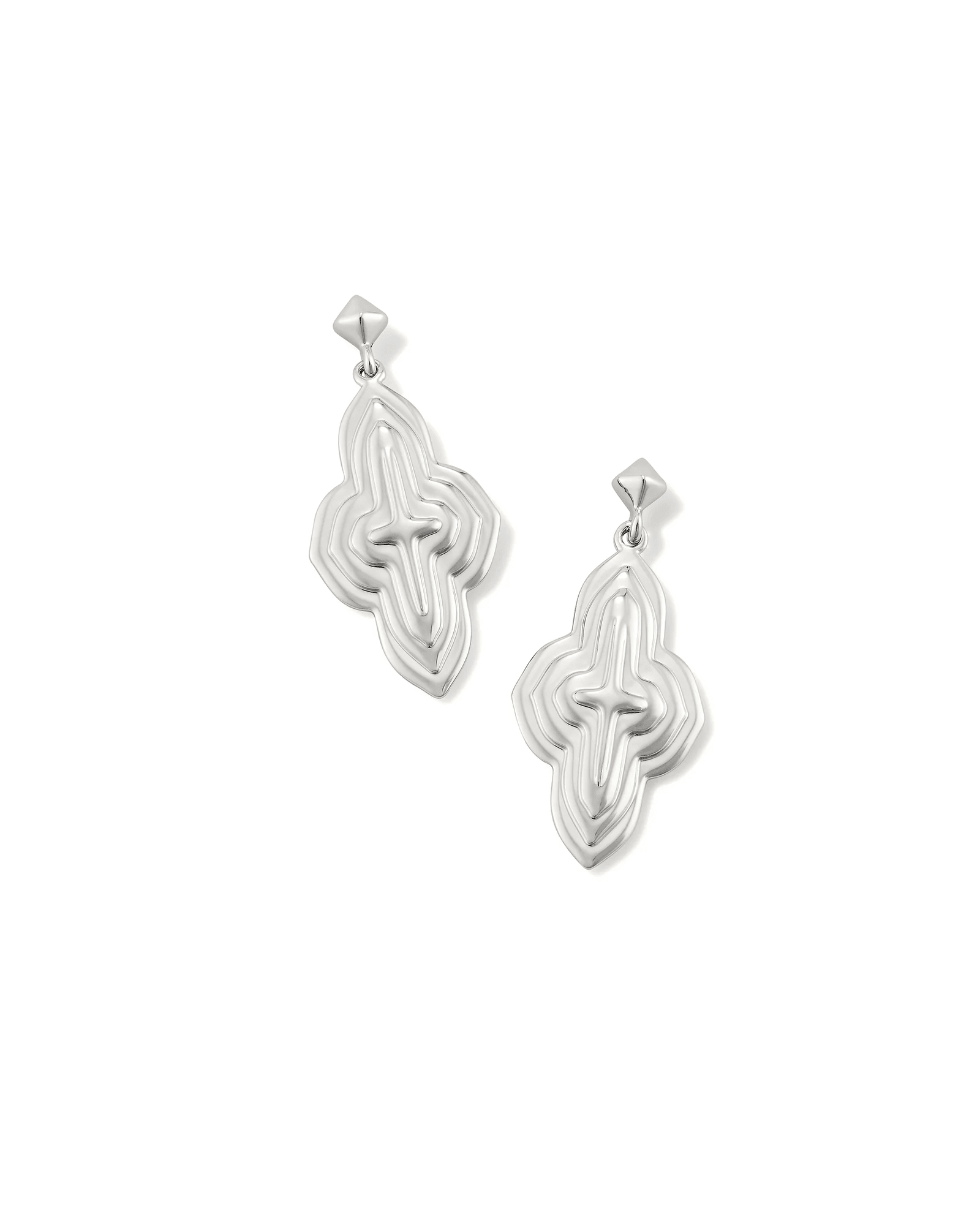 Abbie Metal Drop Earrings Rhodium Metal - She Chester