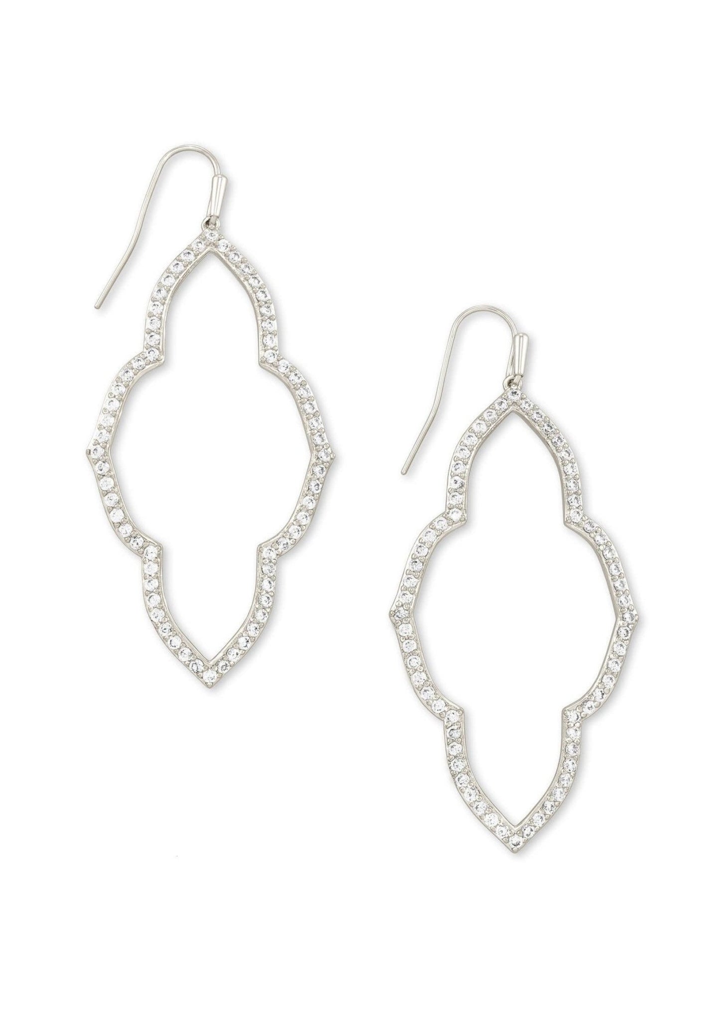 Abbie Open Frame Earring Rhodium Metal - She Chester