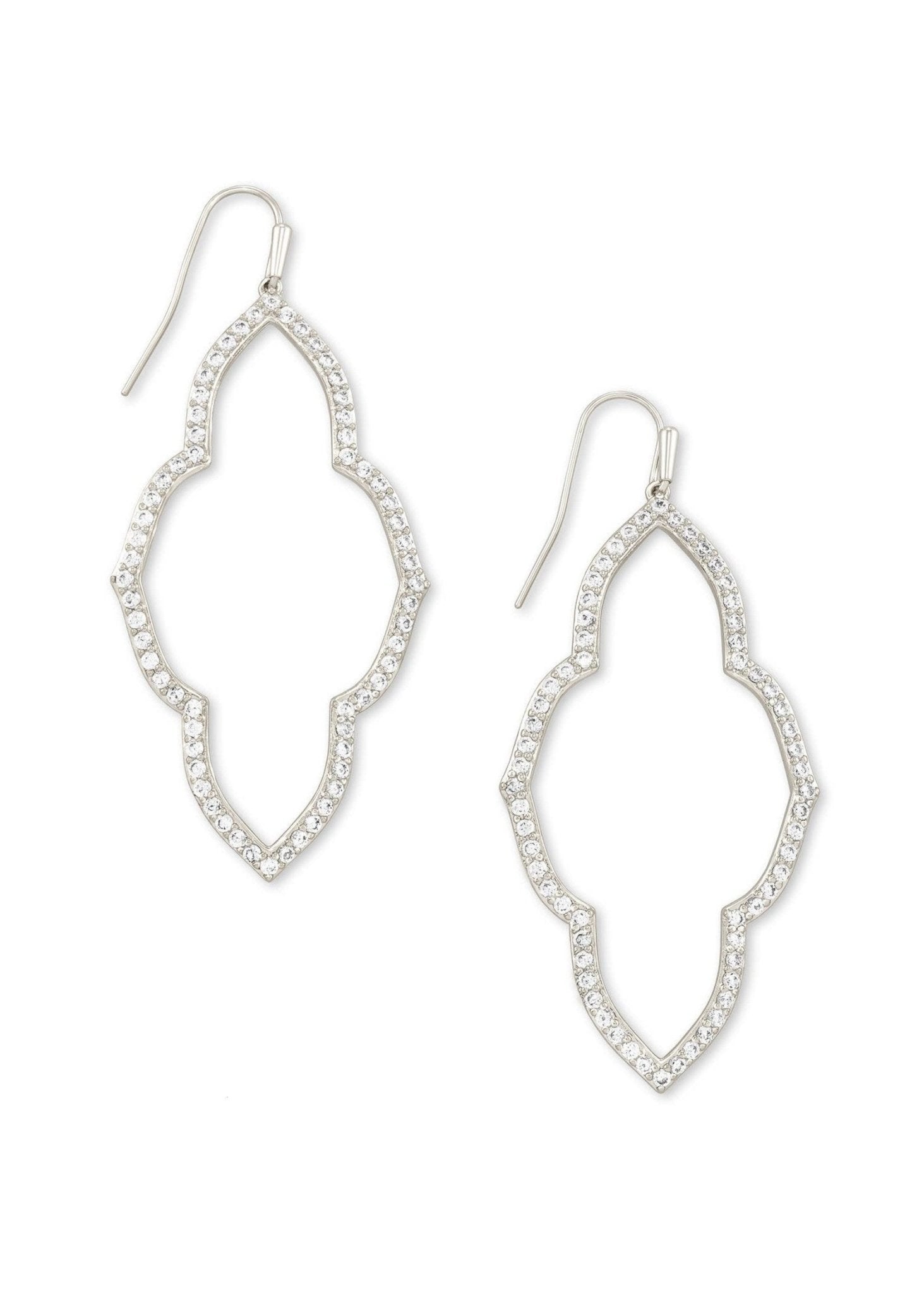 Abbie Open Frame Earring Rhodium Metal - She Chester