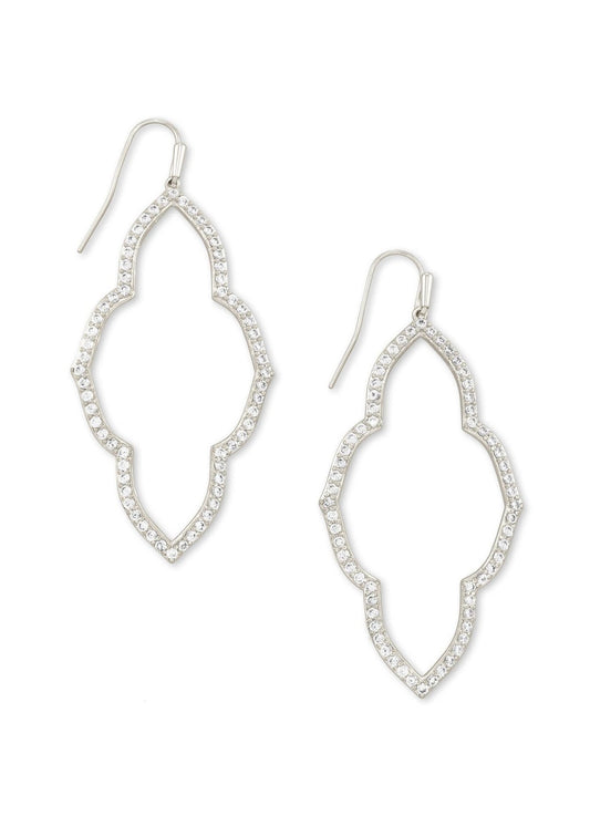 Abbie Open Frame Earring Rhodium Metal - She Chester